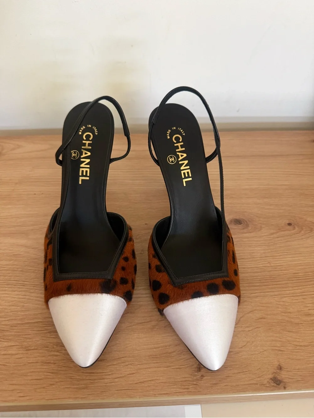 Chanel Leopard-Print Pointed Toe Slingback Pumps MATHIEU BLAZY